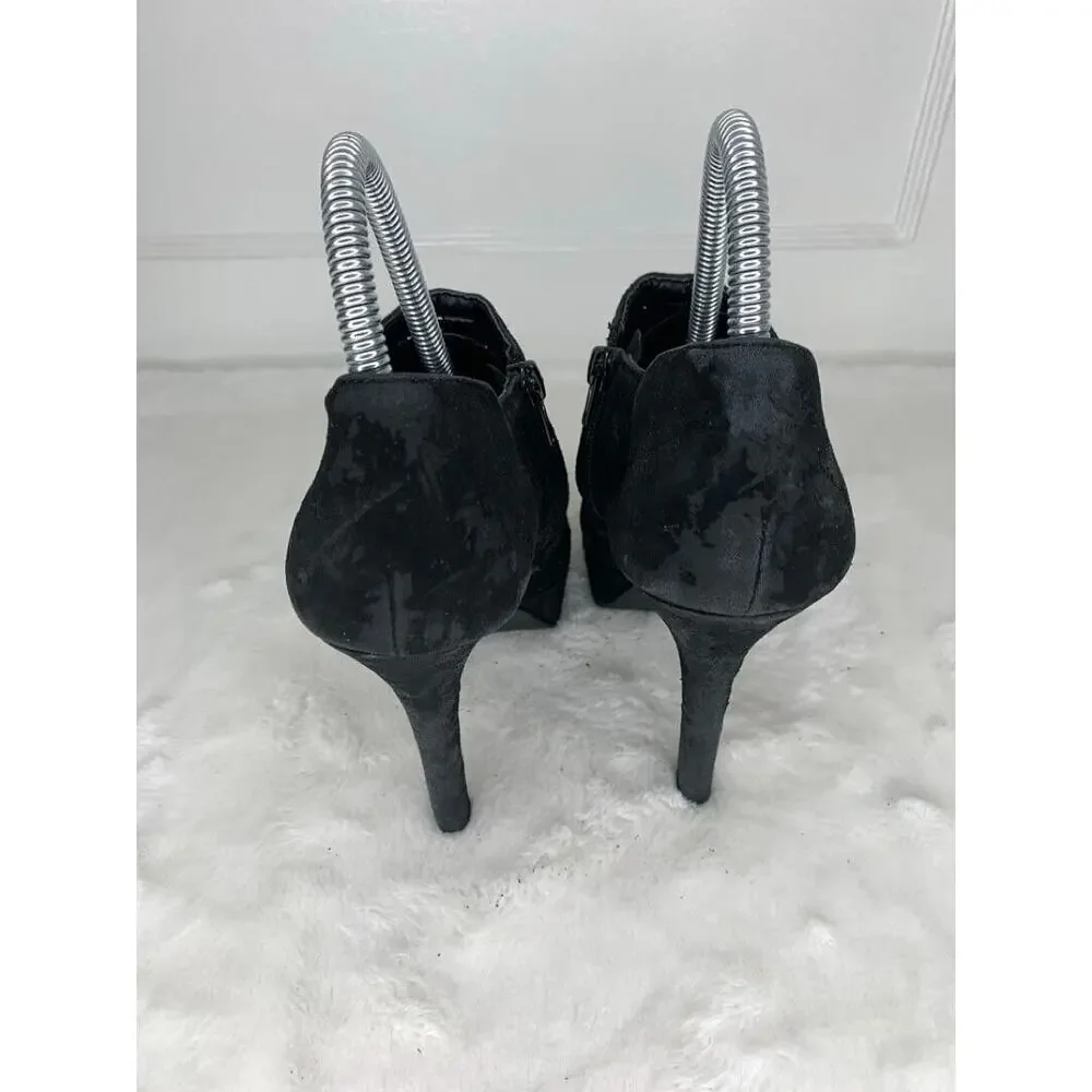 Rue 21 Womens Black Peep Toe Heeled Booties Size 8_3